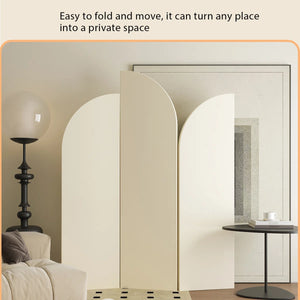 Solid Color Minimalist Modern Folding Room Divider  Wooden Bazar
