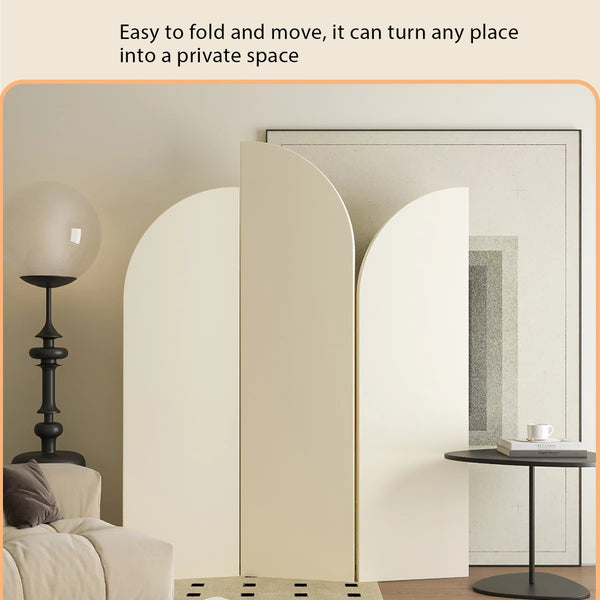 Solid Color Minimalist Modern Folding Room Divider  Wooden Bazar