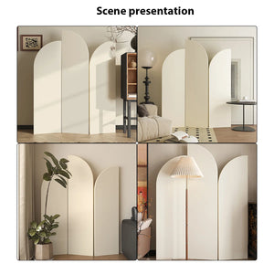 Solid Color Minimalist Modern Folding Room Divider  Wooden Bazar