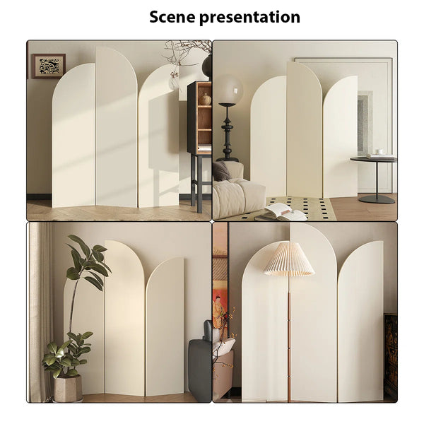 Solid Color Minimalist Modern Folding Room Divider  Wooden Bazar