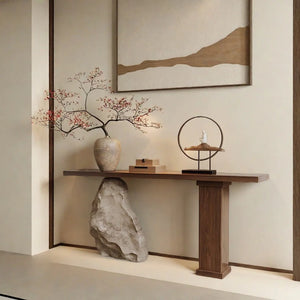 Solid Pine Wood Console Table for Entryway, Hallway & Living Room  Wooden Bazar