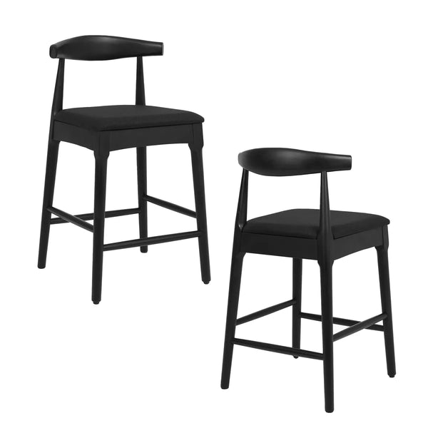 Solid Wood Bar Stool With Footrest 2 Packs 20'' Height (Set of 2)  Wooden Bazar