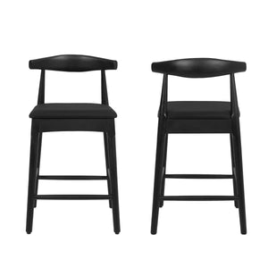 Solid Wood Bar Stool With Footrest 2 Packs 20'' Height (Set of 2)  Wooden Bazar