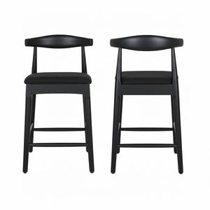 Solid Wood Bar Stool With Footrest 2 Packs 20'' Height (Set of 2)  Wooden Bazar
