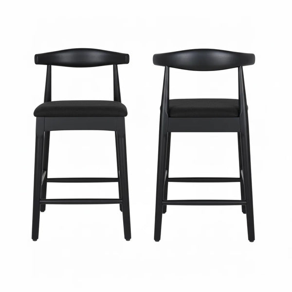 Solid Wood Bar Stool With Footrest 2 Packs 20'' Height (Set of 2)  Wooden Bazar