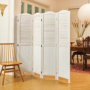 Solid Wood Folding Louvered Privacy Screen Room Divider Partition  Wooden Bazar
