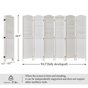 Solid Wood Folding Louvered Privacy Screen Room Divider Partition  Wooden Bazar