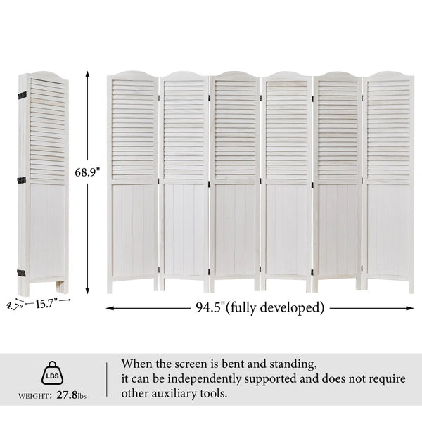 Solid Wood Folding Louvered Privacy Screen Room Divider Partition  Wooden Bazar
