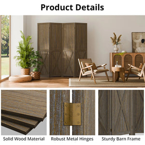 Folding Solid Wood Room Partition  Wooden Bazar