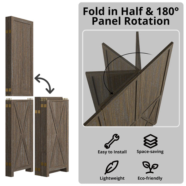 Folding Solid Wood Room Partition  Wooden Bazar