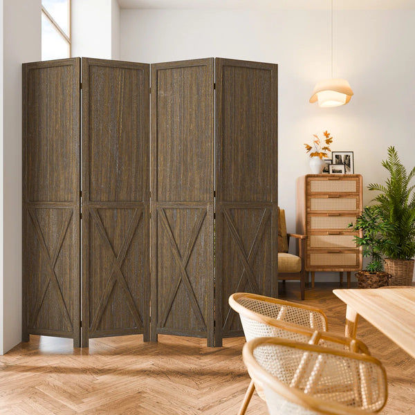 Folding Solid Wood Room Partition  Wooden Bazar