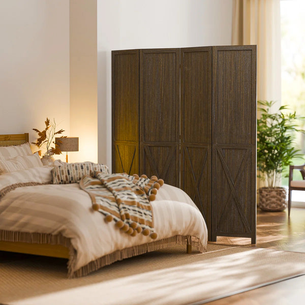 Folding Solid Wood Room Partition  Wooden Bazar