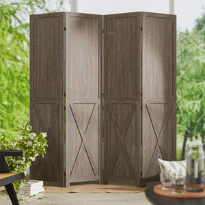 Folding Solid Wood Room Partition  Wooden Bazar
