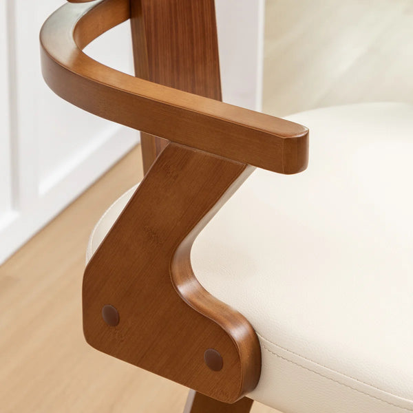 Swivel Upholstered Cane Back Bar Stools (Set of 2)  Wooden Bazar