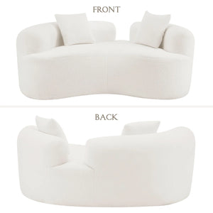 Teddy Upholstered Boneless Curved Lovesea  WOODEN bAZARt Sofa, No Assembly Required, Space-saving Design Wooden bazar