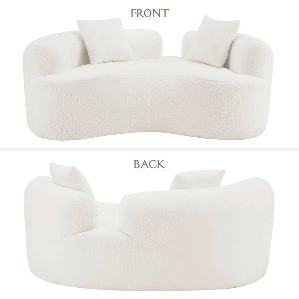 Teddy Upholstered Boneless Curved Lovesea  WOODEN bAZARt Sofa, No Assembly Required, Space-saving Design Wooden bazar