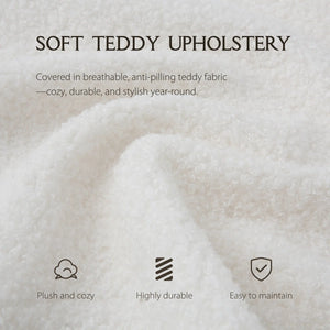 Teddy Upholstered Boneless Curved Lovesea  WOODEN bAZARt Sofa, No Assembly Required, Space-saving Design Wooden bazar