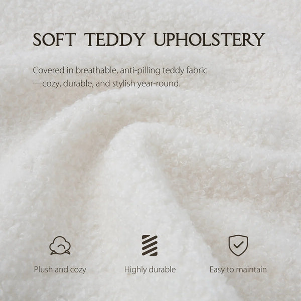 Teddy Upholstered Boneless Curved Lovesea  WOODEN bAZARt Sofa, No Assembly Required, Space-saving Design Wooden bazar