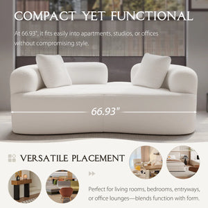 Teddy Upholstered Boneless Curved Lovesea  WOODEN bAZARt Sofa, No Assembly Required, Space-saving Design Wooden bazar