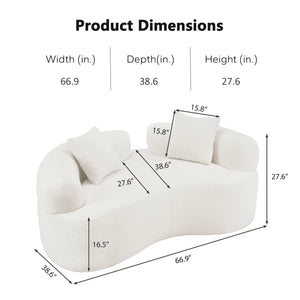 Teddy Upholstered Boneless Curved Lovesea  WOODEN bAZARt Sofa, No Assembly Required, Space-saving Design Wooden bazar