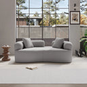 Teddy Upholstered Boneless Curved Loveseat Sofa, No Assembly Required, Space-saving Design  Wooden Bazar