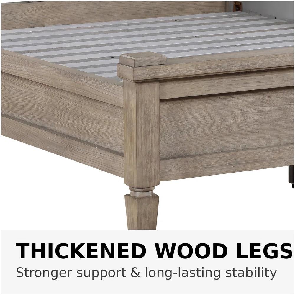 Barson Thickened Solid Wood Canopy Bed With Removable Canopy Frame