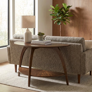 Half Moon Console Table for Entryway, Hallway & Behind Sofa  Wooden Bazar