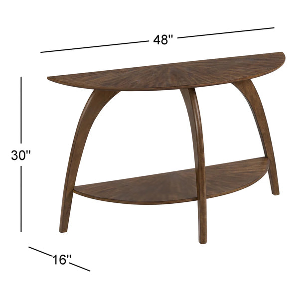 Half Moon Console Table for Entryway, Hallway & Behind Sofa  Wooden Bazar
