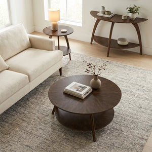 Half Moon Console Table for Entryway, Hallway & Behind Sofa  Wooden Bazar