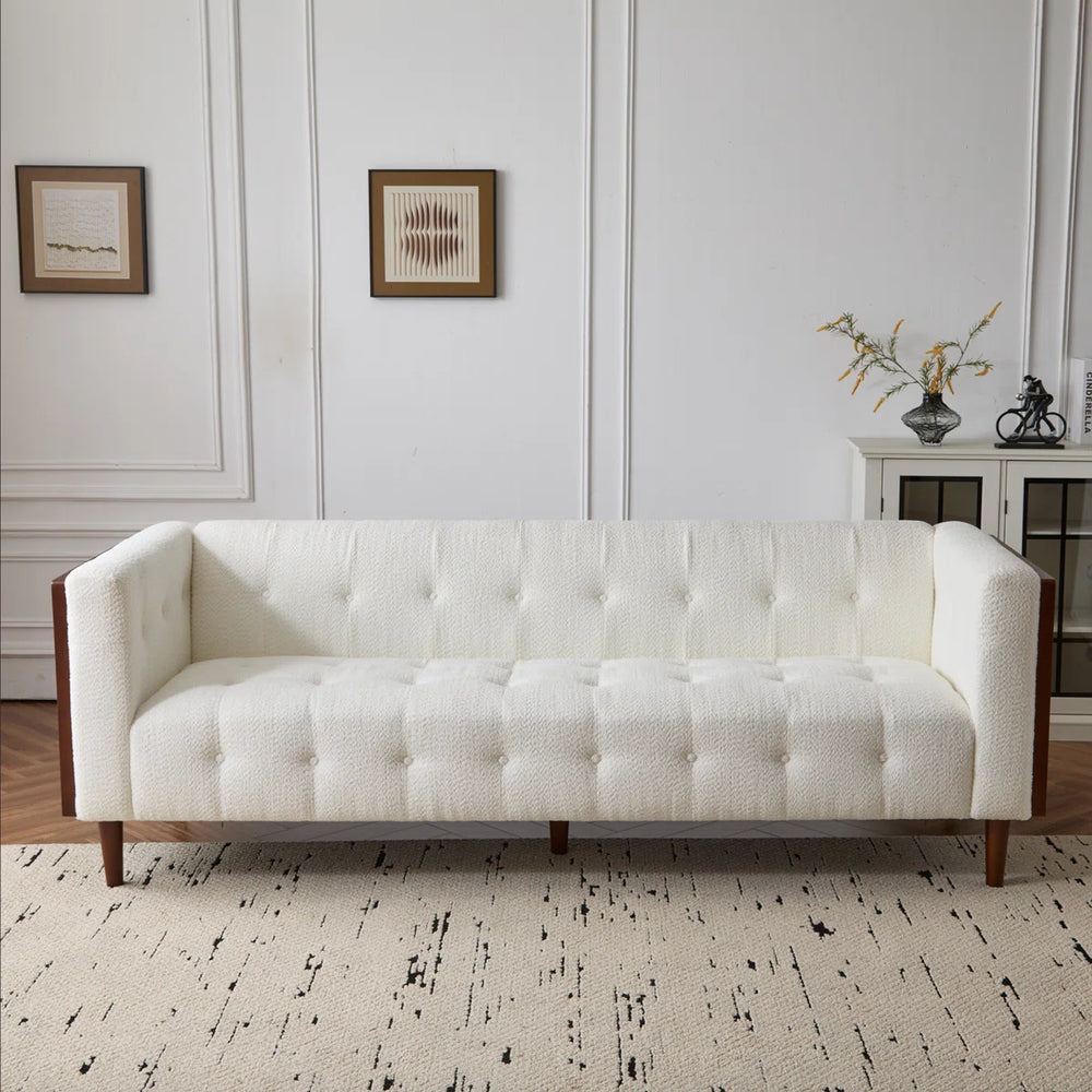 Nillen Fabric Upholstered 3-Seater Sofa - Wooden Bazar