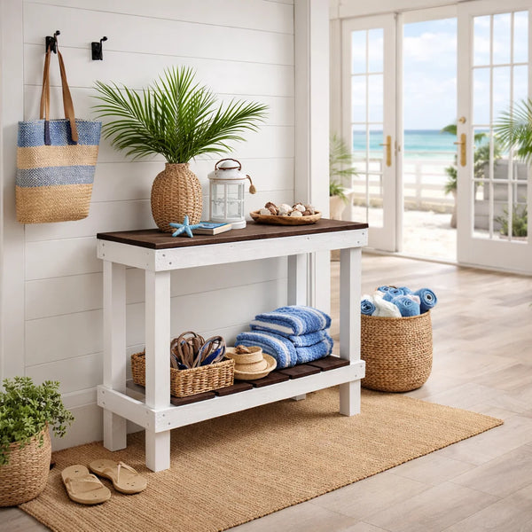 Solid Wood Top Console Table for Entryway, Hallway & Living Room  Wooden Bazar