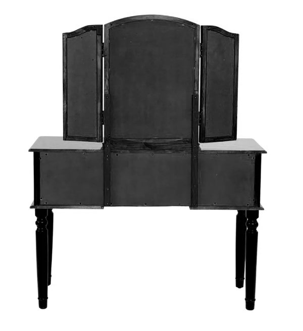 Torrance Modern Vanity Table with Mirror & Storage.  Wooden Bazar