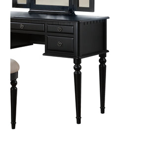 Torrance Modern Vanity Table with Mirror & Storage.  Wooden Bazar