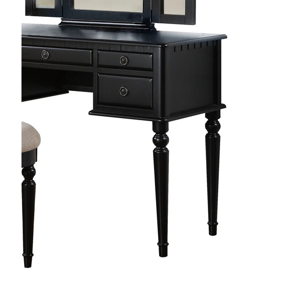 Torrance Modern Vanity Table with Mirror & Storage.  Wooden Bazar