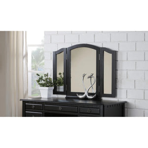 Torrance Modern Vanity Table with Mirror & Storage.  Wooden Bazar