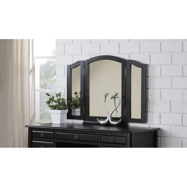 Torrance Modern Vanity Table with Mirror & Storage.  Wooden Bazar