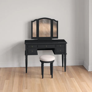 Torrance Modern Vanity Table with Mirror & Storage.  Wooden Bazar