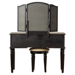 Torrance Modern Vanity Table with Mirror & Storage.  Wooden Bazar