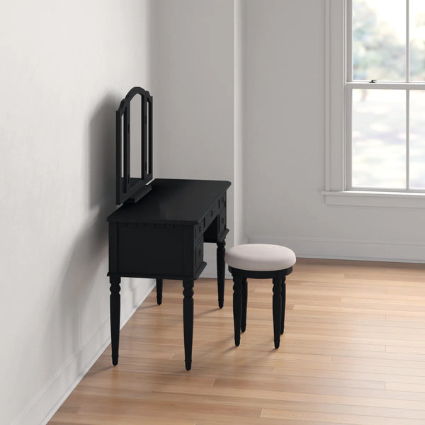 Torrance Modern Vanity Table with Mirror & Storage.  Wooden Bazar