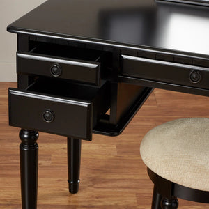 Torrance Modern Vanity Table with Mirror & Storage.  Wooden Bazar
