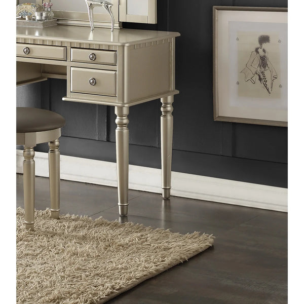 Torrance Modern Vanity Table with Mirror & Storage.  Wooden Bazar