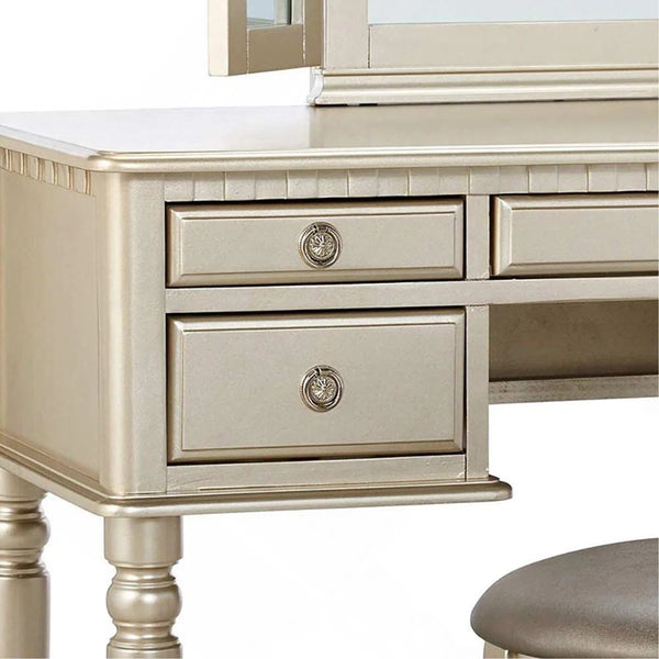 Torrance Modern Vanity Table with Mirror & Storage.  Wooden Bazar