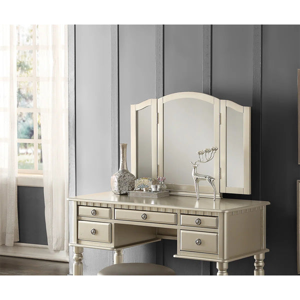 Torrance Modern Vanity Table with Mirror & Storage.  Wooden Bazar