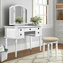 Torrance Modern Vanity Table with Mirror & Storage.  Wooden Bazar