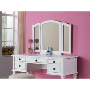 Torrance Modern Vanity Table with Mirror & Storage.  Wooden Bazar