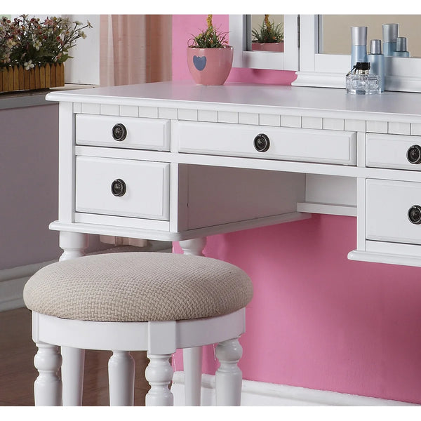 Torrance Modern Vanity Table with Mirror & Storage.  Wooden Bazar