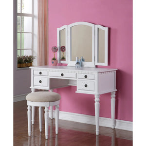 Torrance Modern Vanity Table with Mirror & Storage.  Wooden Bazar