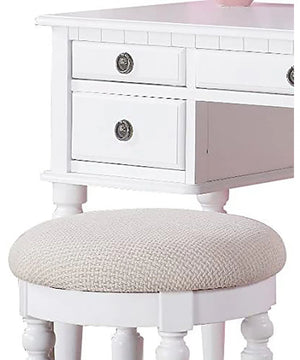 Torrance Modern Vanity Table with Mirror & Storage.  Wooden Bazar