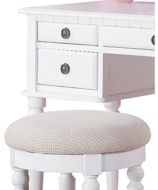Torrance Modern Vanity Table with Mirror & Storage.  Wooden Bazar