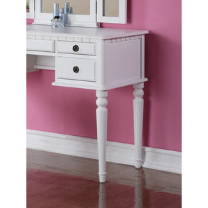 Torrance Modern Vanity Table with Mirror & Storage.  Wooden Bazar